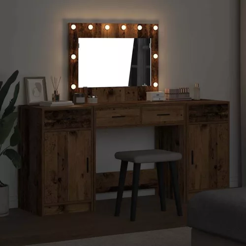 Öltözködőasztal fiókkal 3 pcs Barna 40 x 41 x 75 cm Faanyag
