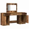 Öltözködőasztal fiókkal 3 pcs Barna 40 x 41 x 75 cm Faanyag