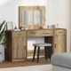 Öltözködőasztal fiókkal 3 pcs Barna 40 x 41 x 75 cm Faanyag