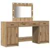 Öltözködőasztal fiókkal 3 pcs Barna 40 x 41 x 75 cm Faanyag