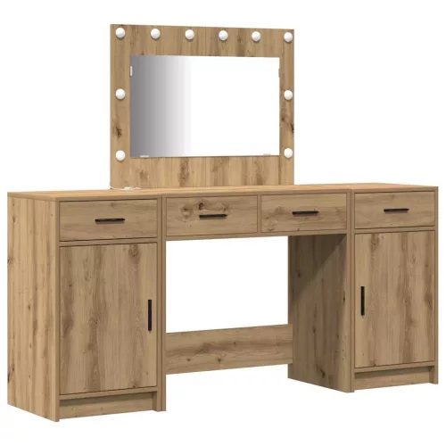 Öltözködőasztal fiókkal 3 pcs Barna 40 x 41 x 75 cm Faanyag