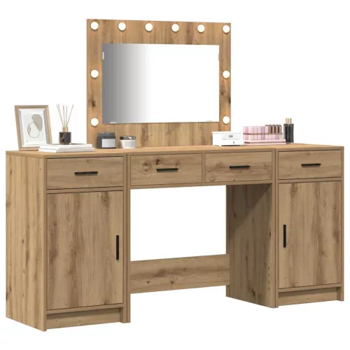 Öltözködőasztal fiókkal 3 pcs Barna 40 x 41 x 75 cm Faanyag