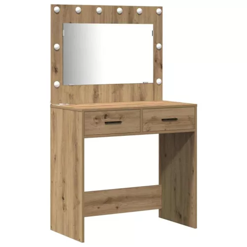 Öltözködőasztal fiókkal 3 pcs Barna 40 x 41 x 75 cm Faanyag