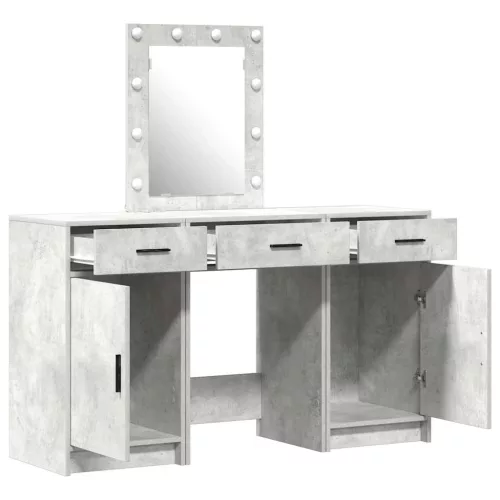 Öltözködőasztal fiókkal ajtóval Szürke 50 x 41 x 135 cm Faanyag