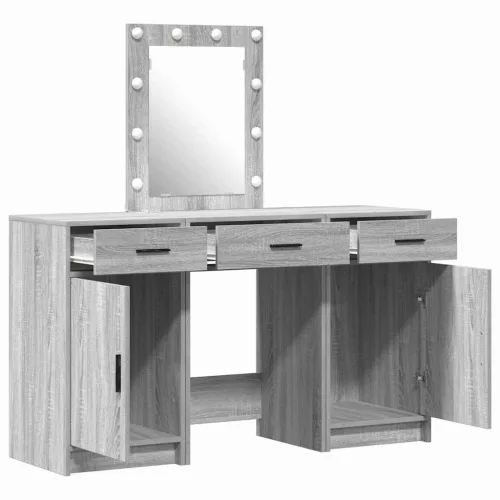 Öltözködőasztal fiókkal ajtóval Szürke 50 x 41 x 135 cm Faanyag