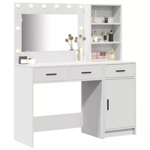 Öltözködőasztal fiókkal 2 pcs Fehér 78.5 x 41 x 135 cm Faanyag