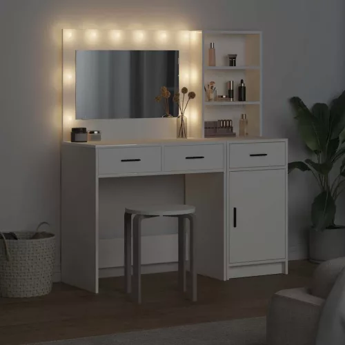 Öltözködőasztal fiókkal 2 pcs Fehér 78.5 x 41 x 135 cm Faanyag
