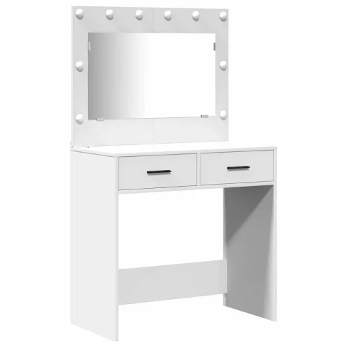 Öltözködőasztal fiókkal 2 pcs Fehér 78.5 x 41 x 135 cm Faanyag
