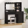 Öltözködőasztal fiókkal 2 pcs Fekete 78.5 x 41 x 135 cm Faanyag