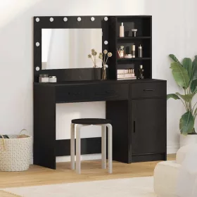   Öltözködőasztal fiókkal 2 pcs Fekete 78.5 x 41 x 135 cm Faanyag