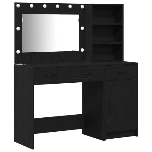 Öltözködőasztal fiókkal 2 pcs Fekete 78.5 x 41 x 135 cm Faanyag