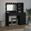Öltözködőasztal fiókkal 2 pcs Fekete 78.5 x 41 x 135 cm Faanyag