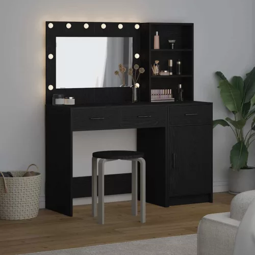 Öltözködőasztal fiókkal 2 pcs Fekete 78.5 x 41 x 135 cm Faanyag