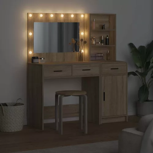 Öltözködőasztal fiókkal 2 pcs Barna 78.5 x 41 x 135 cm Faanyag