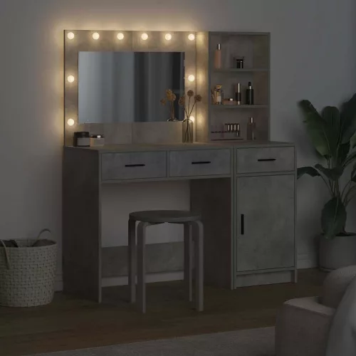 Öltözködőasztal fiókkal 2 pcs Szürke 78.5 x 41 x 135 cm Faanyag