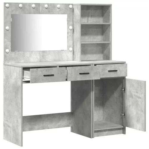 Öltözködőasztal fiókkal 2 pcs Szürke 78.5 x 41 x 135 cm Faanyag