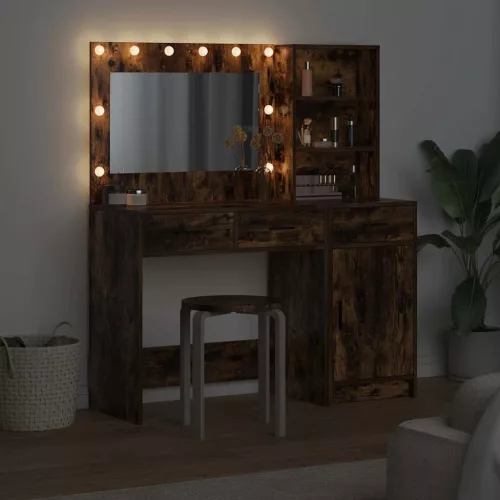Öltözködőasztal fiókkal 2 pcs Barna 78.5 x 41 x 135 cm Faanyag