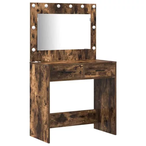 Öltözködőasztal fiókkal 2 pcs Barna 78.5 x 41 x 135 cm Faanyag