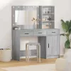 Öltözködőasztal fiókkal 2 pcs Szürke 78.5 x 41 x 135 cm Faanyag