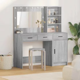   Öltözködőasztal fiókkal 2 pcs Szürke 78.5 x 41 x 135 cm Faanyag