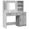 Öltözködőasztal fiókkal 2 pcs Szürke 78.5 x 41 x 135 cm Faanyag