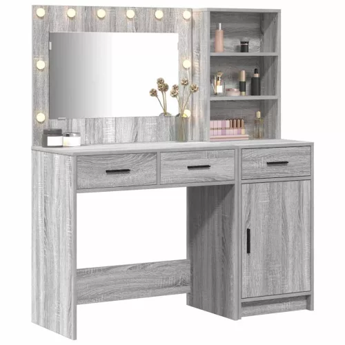 Öltözködőasztal fiókkal 2 pcs Szürke 78.5 x 41 x 135 cm Faanyag