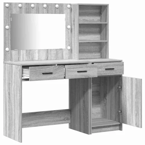 Öltözködőasztal fiókkal 2 pcs Szürke 78.5 x 41 x 135 cm Faanyag