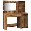Öltözködőasztal fiókkal 2 pcs Barna 78.5 x 41 x 135 cm Faanyag