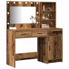 Öltözködőasztal fiókkal 2 pcs Barna 78.5 x 41 x 135 cm Faanyag