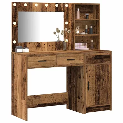 Öltözködőasztal fiókkal 2 pcs Barna 78.5 x 41 x 135 cm Faanyag