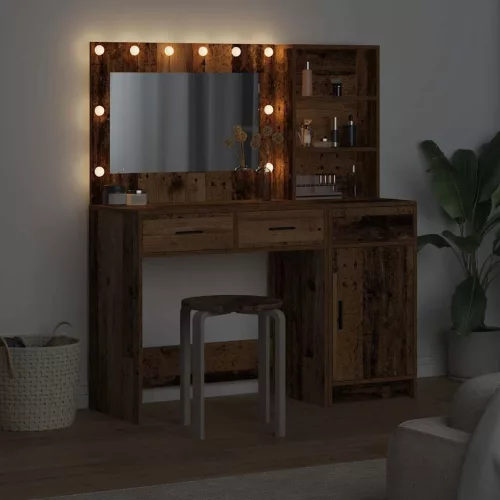 Öltözködőasztal fiókkal 2 pcs Barna 78.5 x 41 x 135 cm Faanyag