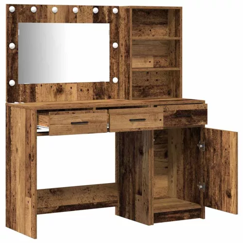 Öltözködőasztal fiókkal 2 pcs Barna 78.5 x 41 x 135 cm Faanyag