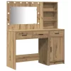 Öltözködőasztal fiókkal 2 pcs Barna 78.5 x 41 x 135 cm Faanyag