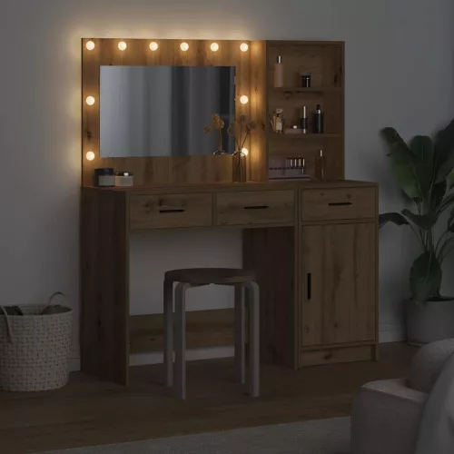 Öltözködőasztal fiókkal 2 pcs Barna 78.5 x 41 x 135 cm Faanyag
