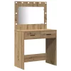 Öltözködőasztal fiókkal 2 pcs Barna 78.5 x 41 x 135 cm Faanyag