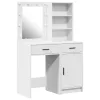 Sminkasztal Készlet 2 pcs Fehér 50 x 41 x 135 cm Faanyag