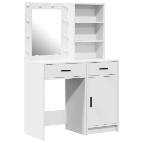 Sminkasztal Készlet 2 pcs Fehér 50 x 41 x 135 cm Faanyag