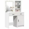 Sminkasztal Készlet 2 pcs Fehér 50 x 41 x 135 cm Faanyag