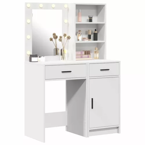 Sminkasztal Készlet 2 pcs Fehér 50 x 41 x 135 cm Faanyag