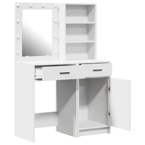 Sminkasztal Készlet 2 pcs Fehér 50 x 41 x 135 cm Faanyag