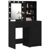 Sminkasztal Készlet 2 pcs Musta tammi 50 x 41 x 135 cm Faanyag