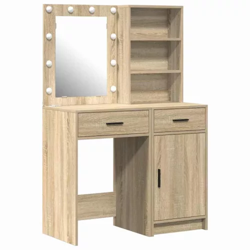 Sminkasztal Készlet 2 pcs Sonoma tölgy 50 x 41 x 135 cm Faanyag