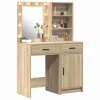 Sminkasztal Készlet 2 pcs Sonoma tölgy 50 x 41 x 135 cm Faanyag