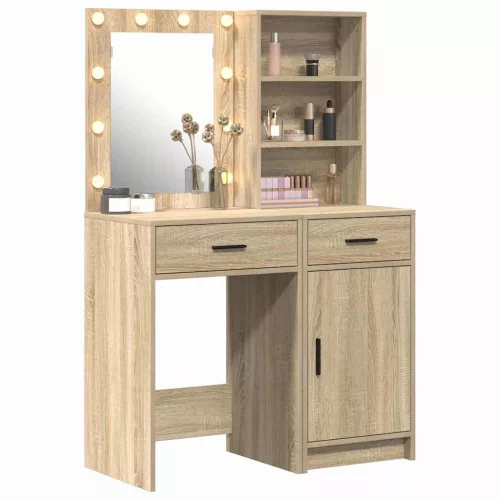 Sminkasztal Készlet 2 pcs Sonoma tölgy 50 x 41 x 135 cm Faanyag