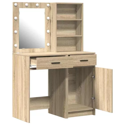 Sminkasztal Készlet 2 pcs Sonoma tölgy 50 x 41 x 135 cm Faanyag