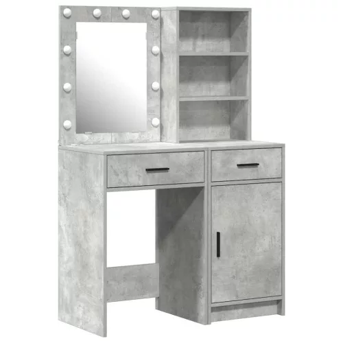 Sminkasztal Készlet 2 pcs Beton Szürke 50 x 41 x 135 cm Faanyag