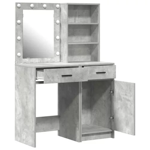 Sminkasztal Készlet 2 pcs Beton Szürke 50 x 41 x 135 cm Faanyag