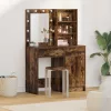 Sminkasztal Készlet 2 pcs Füstölt tölgy 50 x 41 x 135 cm