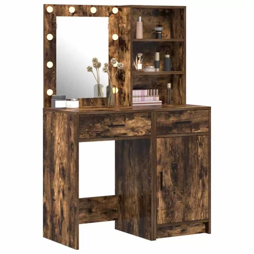 Sminkasztal Készlet 2 pcs Füstölt tölgy 50 x 41 x 135 cm
