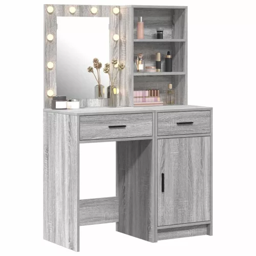 Sminkasztal Készlet 2 pcs Szürke sonoma 50 x 41 x 135 cm